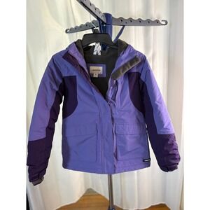 Lands End Kids Girls Purple Insulated Waterproof Winter Jacket Size M 10 12